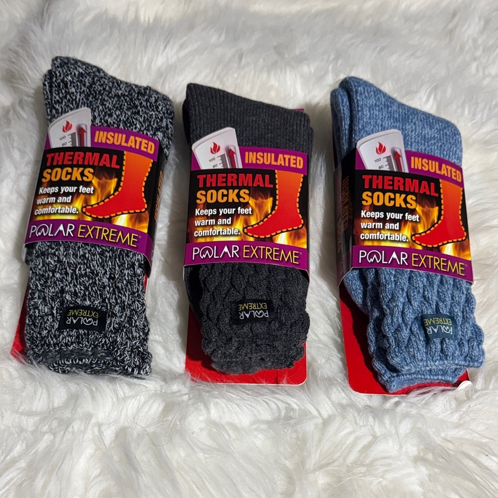 Polar Extreme Women's Thermal Socks - Black, Gray, Blue